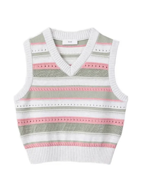 DUNST striped knitted vest White UDSW6B123IV