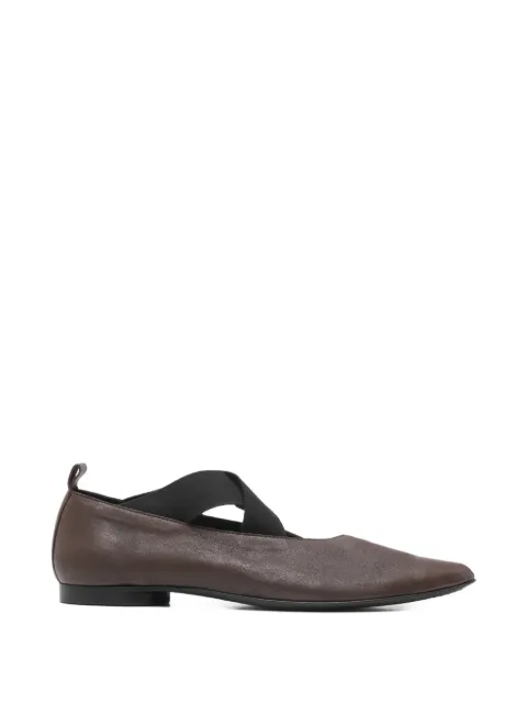 Uma Wang criss-cross leather pumps Brown US9011