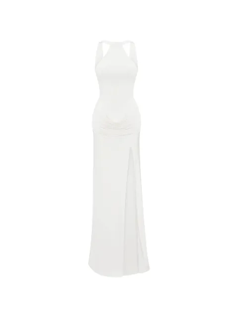OCCLEUS Merelyn draped-design slit-detail maxi dress Neutrals OCC102137