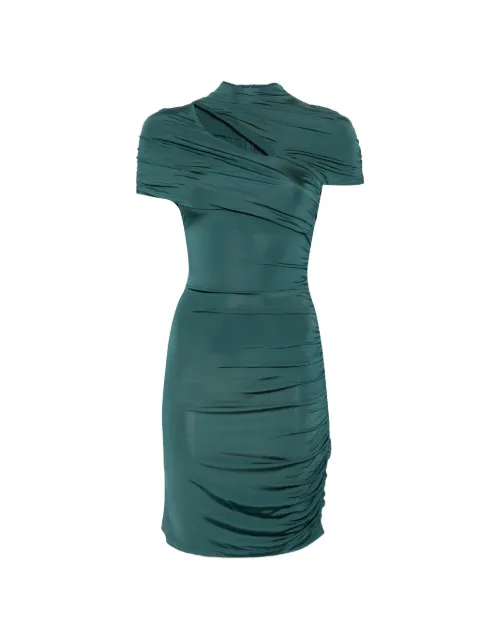 Balmain draped cut-out mini dress Green HF1R7505JM27
