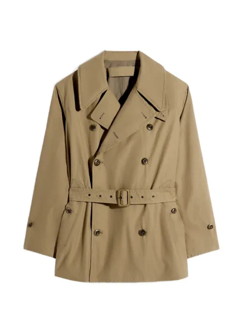 LEMAIRE cropped trench in ventile® cotton Green OW1203LF1570