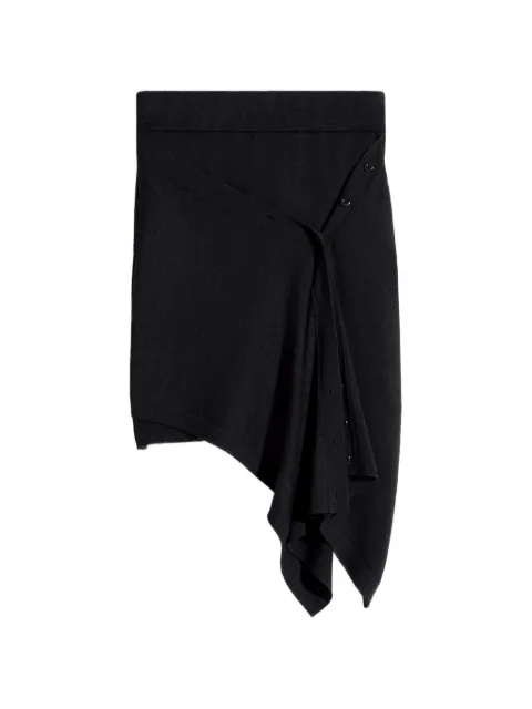 LEMAIRE buttoned draped asymmetric skirt Black SK1071LK087