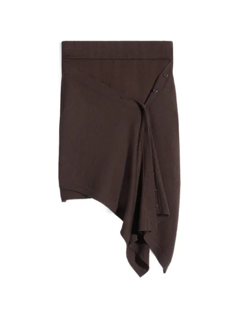LEMAIRE buttoned skirt in merino blend Brown SK1071LK087