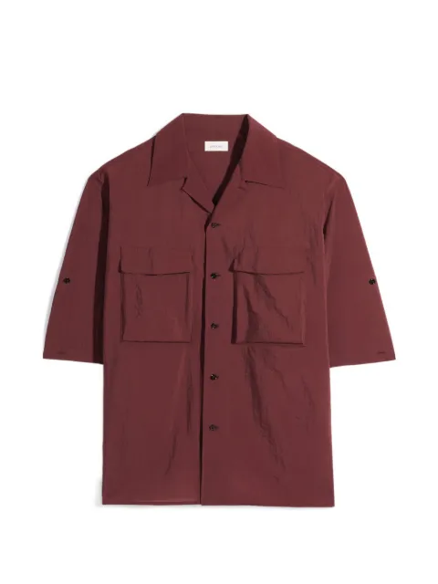 LEMAIRE short sleeve utility shirt in washed technical cotton Red SH1281LF1563