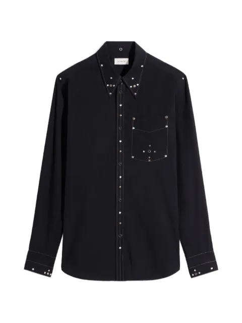 LEMAIRE fitted shirt with studs in crepe cotton Black SH1268LF1399