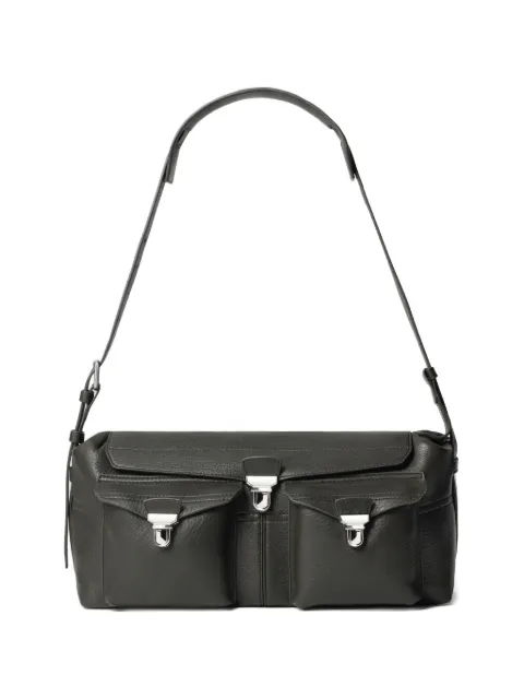 LEMAIRE flap metal-clip leather shoulder bag Green BG0222LL0191