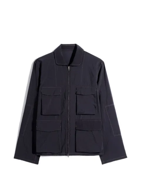 LEMAIRE 3D pocket jacket in washed technical cotton Blue OW1240LF1563