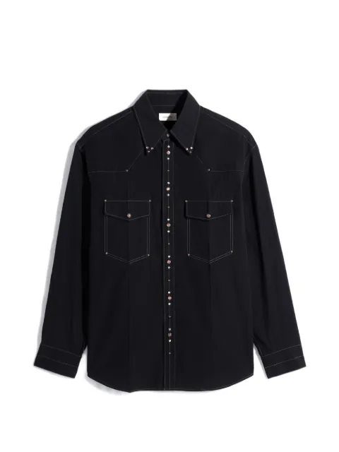 LEMAIRE shirt with studs in crepe cotton Black SH1272LF1399