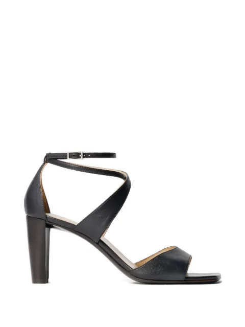 LEMAIRE ankle strap cross sandals Black FO0252LL0023