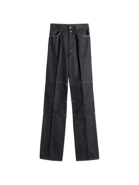 LEMAIRE high-waisted straight pants with studs in denim Blue PA1303LD1061