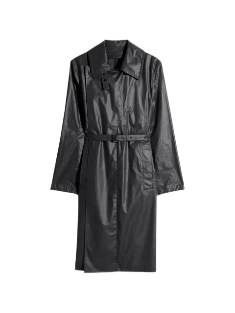 LEMAIRE light wrap coat in light coated cotton Black OW1201LF1381