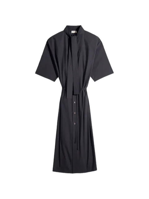 LEMAIRE reversible tube dress in washed cotton silk Black DR1156LF1500