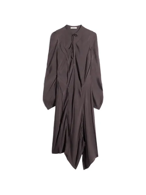 LEMAIRE creased bias dress in poly viscose twill Brown DR1135LF1611