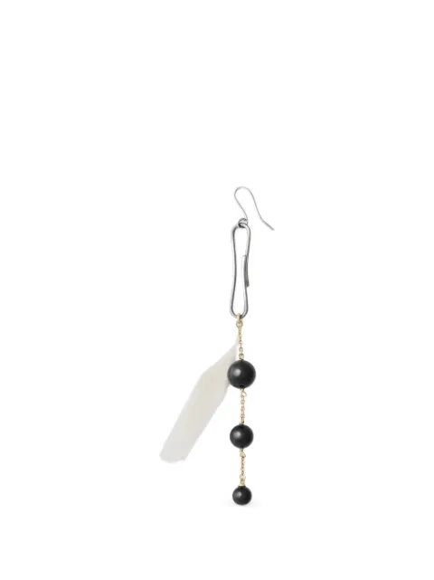 LEMAIRE onyx feather dot earrings Silver JW0142FE0001