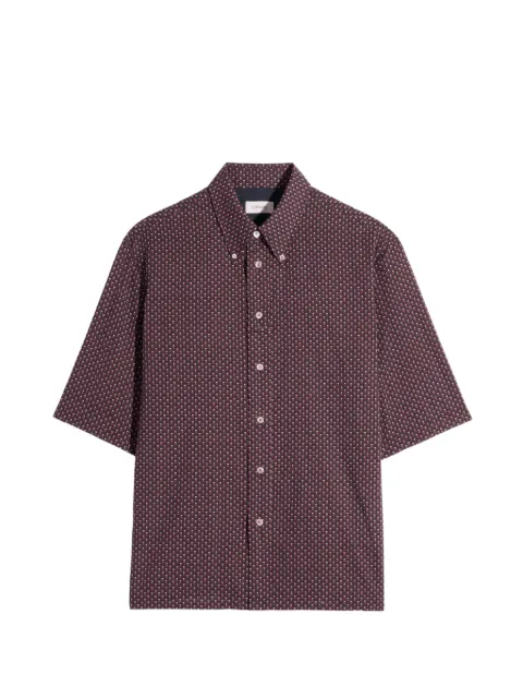 LEMAIRE short sleeve shirt in geometric printed cotton Brown SH1249LF1584