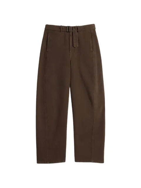 LEMAIRE twisted belted pants in dyed heavy broken twill Brown PA326LD1068