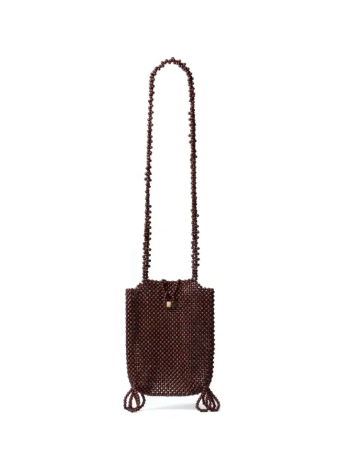 LEMAIRE Grigri phone holder in wooden beads Brown BG0232PL0025