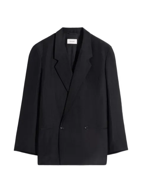 LEMAIRE soft tailoring double breasted coat in linen viscose Black CO1151LF1022