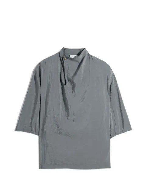 LEMAIRE soft collar top in dry silk Grey SH1217LF1308