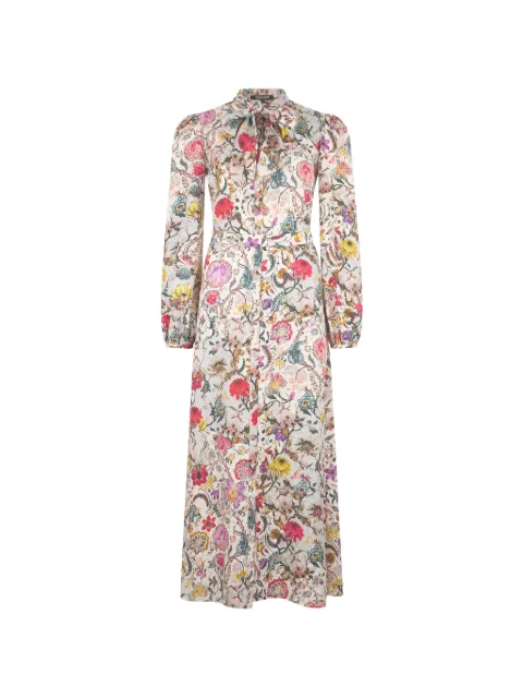 Roberto Cavalli floral-print midi dress Neutrals WQT112RYR29