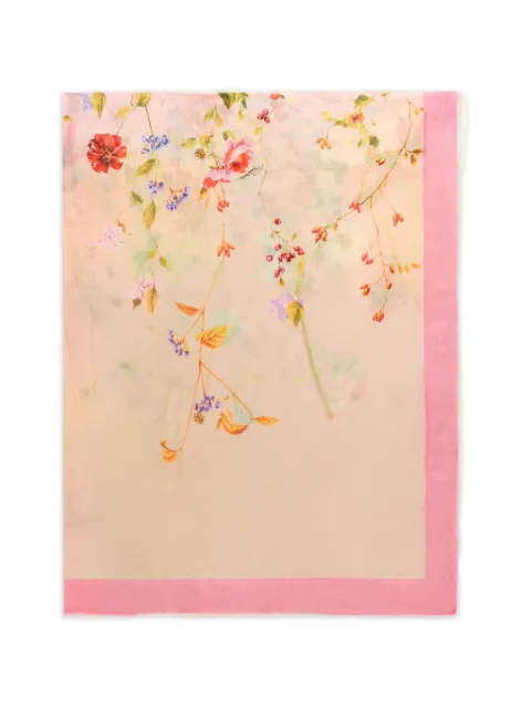 Roberto Cavalli floral-print logo-signature scarf Multicolour WQI0071LR32