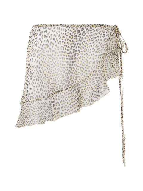 Roberto Cavalli ruffled animal-print skirt White WQW010HNR30