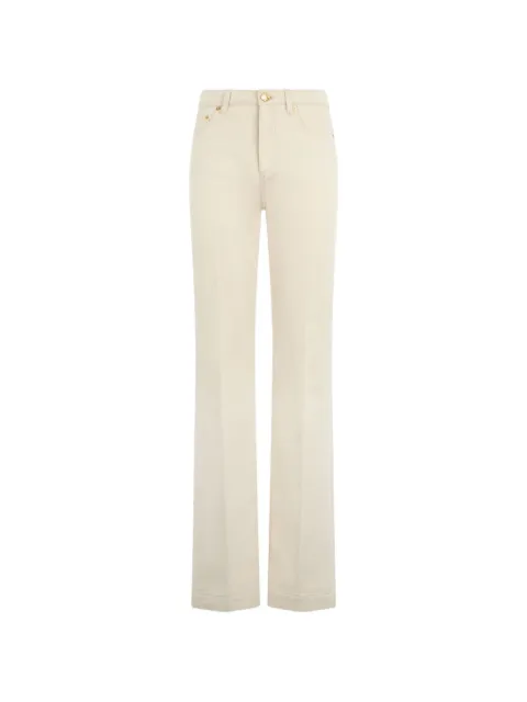 Roberto Cavalli logo-patch flared jeans Neutrals WKJ221VT004