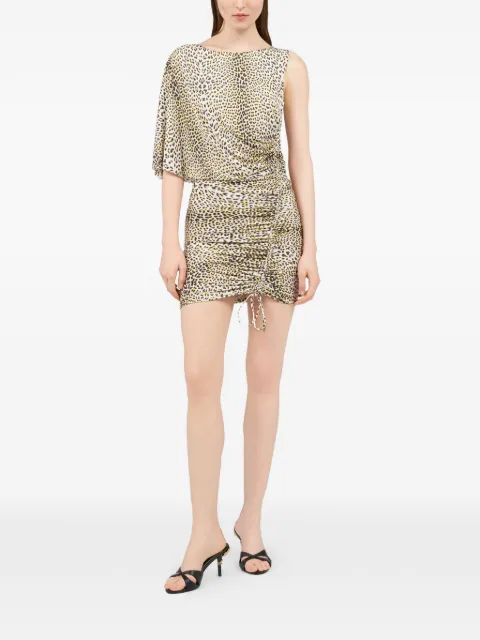 Roberto Cavalli animal-print gathered mini dress Neutrals WQT121LNR30
