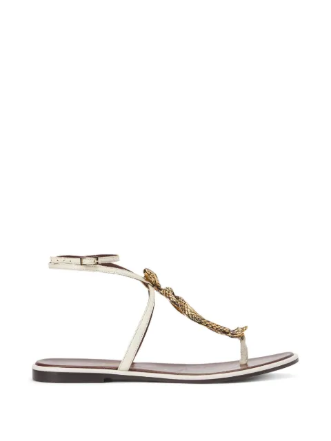 Roberto Cavalli snake-motif flat sandals White WWS003PAM08
