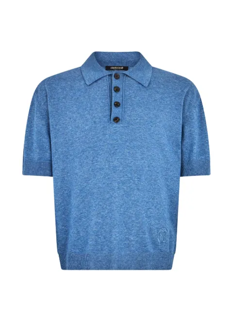 Roberto Cavalli logo-embroidered polo shirt Blue WNM609MG001