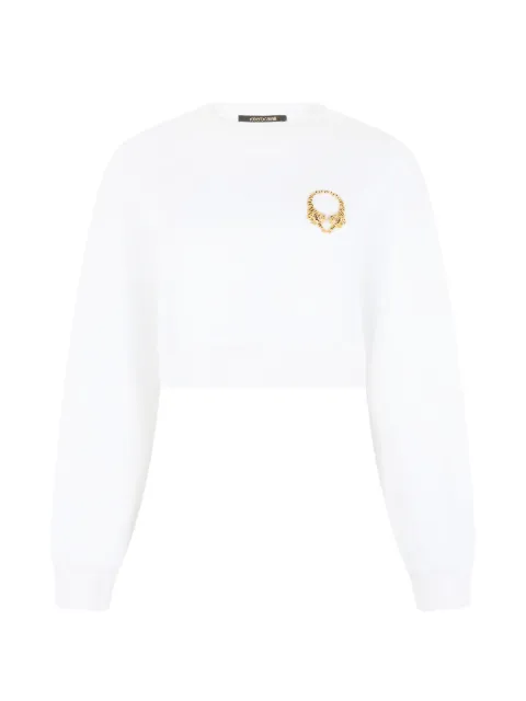 Roberto Cavalli embellished cropped sweatshirt White WQT66BCF057