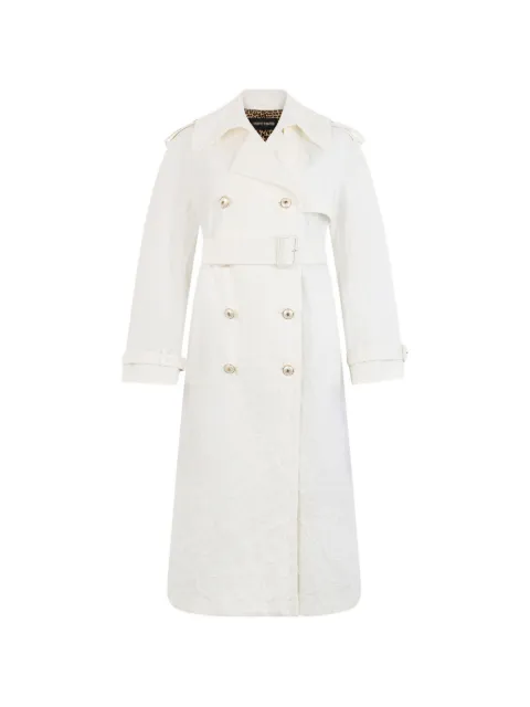 Roberto Cavalli leopard-pattern double-breasted belted trench coat White WQT503CH090