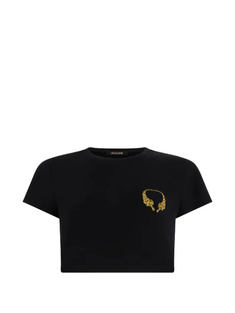 Roberto Cavalli cropped T-shirt Black WQT63BJD028