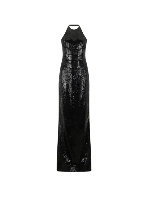 Roberto Cavalli halterneck open-back maxi dress Black WKR157GG001
