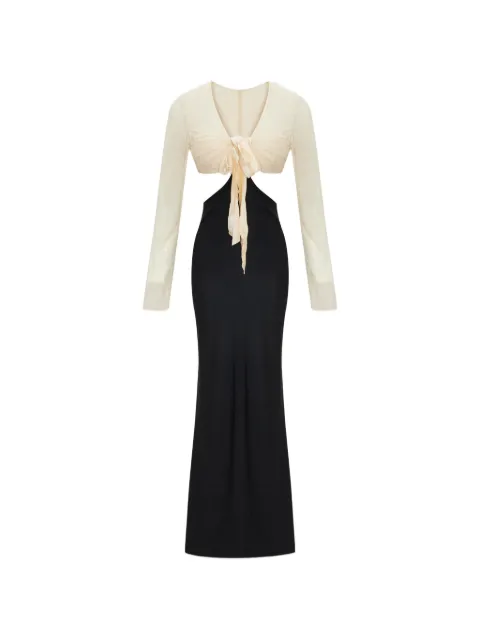 OCCLEUS Renee tie-fastening maxi dress Black OCC102138