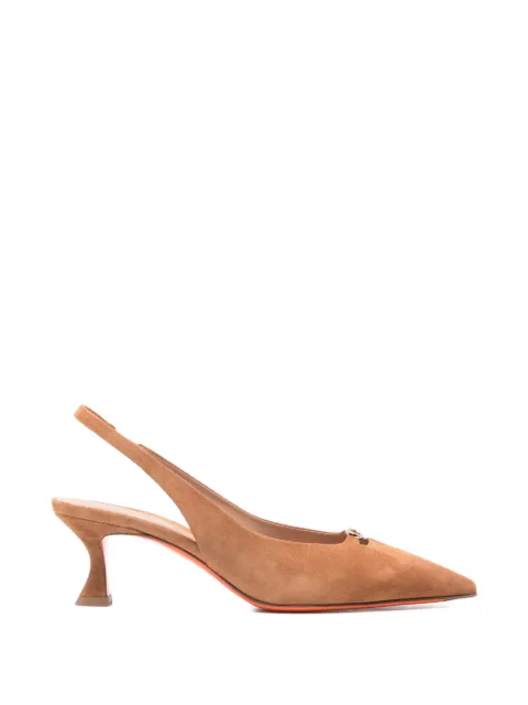 Santoni suede slingback pumps Neutrals WDIS71918HA2NHZW