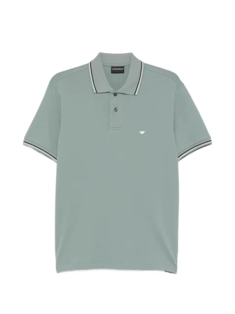 Emporio Armani tipped cotton polo shirt Green EM004607AF23090