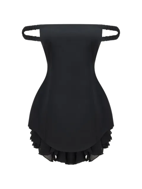 OCCLEUS Lavinia off-shoulder ruffled mini dress Black OCC102157