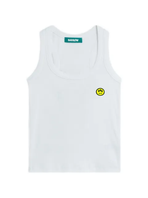 BARROW smiley ribbed tank top White S6BWWOTA140