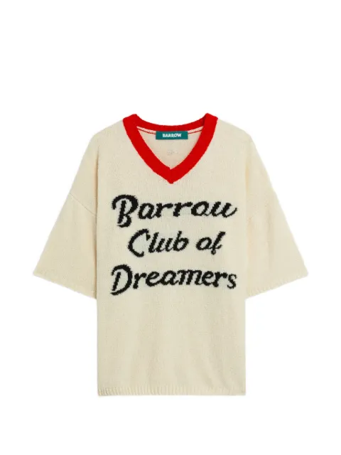 BARROW V-neck short-sleeve jumper Neutrals S6BWUATH072