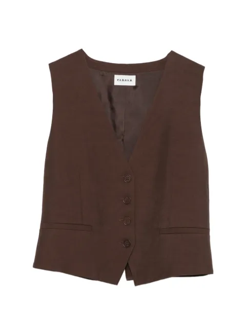 P.A.R.O.S.H. button V-neck gilet Brown RAISA26D410028
