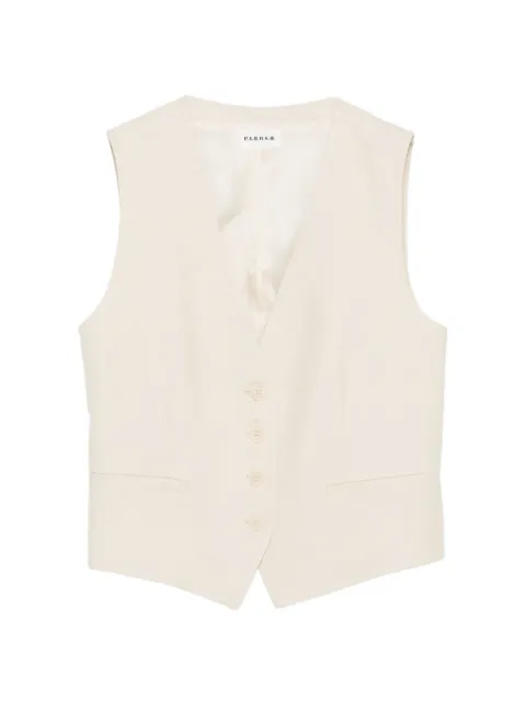 P.A.R.O.S.H. V-neck button vest Neutrals RAISA26D410028