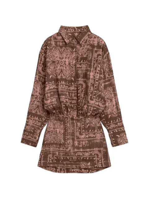 A Paper Kid paisley-print mini dress Brown S6PKWODR017