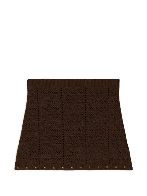 A Paper Kid knitted studded mini skirt Brown S6PKWOKK020