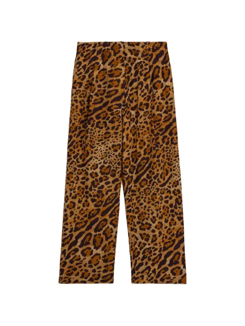 A Paper Kid animal print trousers Neutrals S6PKWOPA131