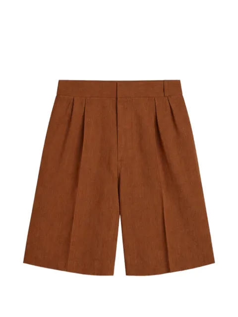 A Paper Kid pleated linen shorts Brown S6PKWOBE038