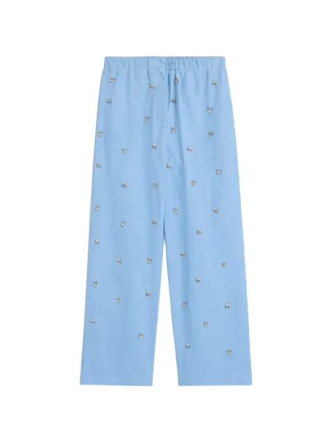 A Paper Kid embellished popeline trousers Blue S6PKWOPA135