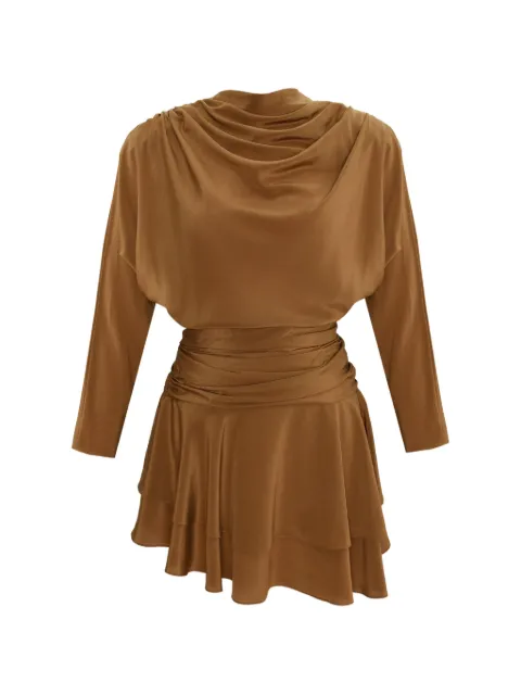 OCCLEUS Janis draped mini dress Brown OCC102153CINNAMON