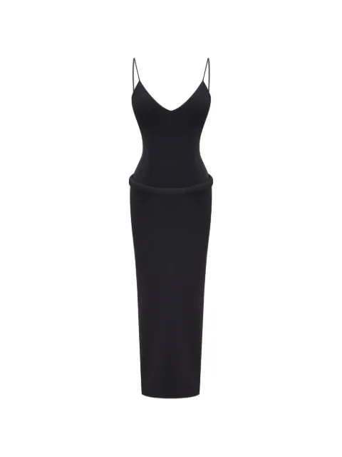 OCCLEUS Bailey V-neck midi dress Black OCC102133