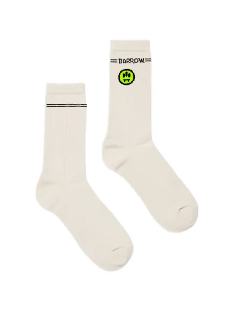 BARROW ribbed smiley socks Neutrals S6BWUASO106